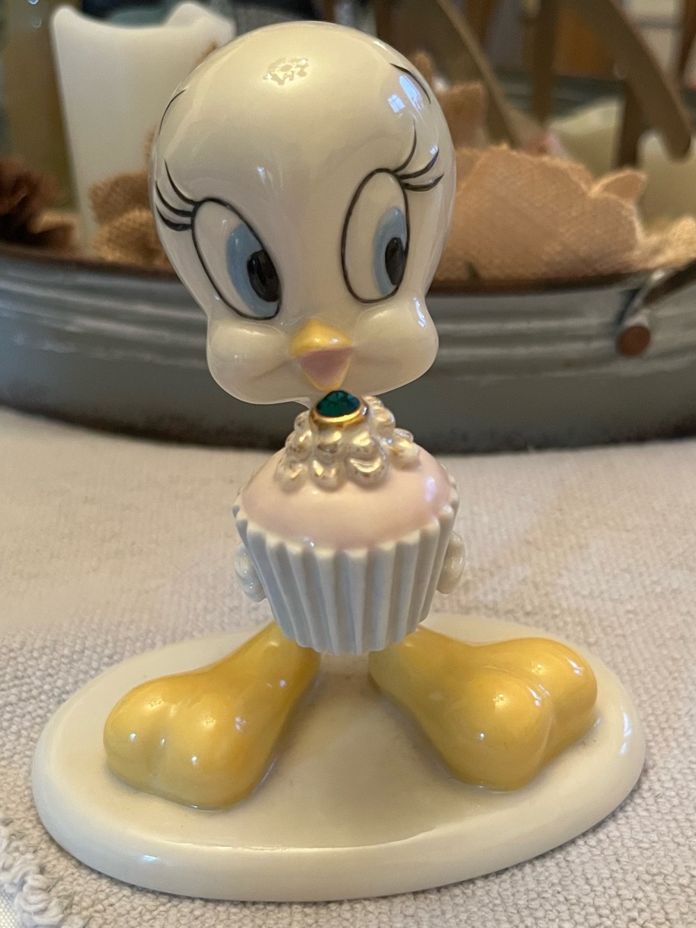 Lenox “A Present From Tweety” Ceramic Figurine with Emerald Birthstone